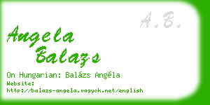 angela balazs business card